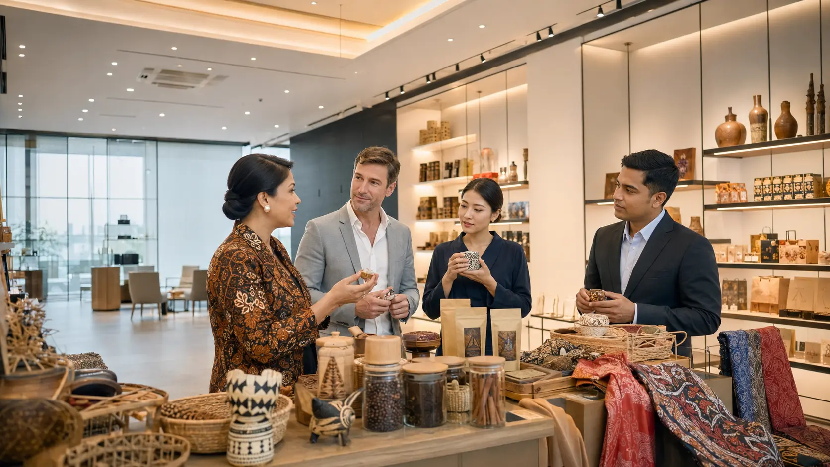 Kolaborasi buyer dan pelaku usaha di showroom produk Indonesia